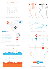 vector elements of infographics and user interface
