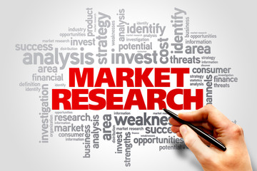 Market research words cloud, business concept