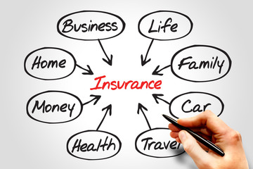 Insurance flow chart, business concept