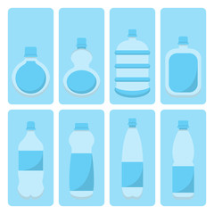 Vector set of water bottle on isolated background