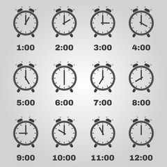 The Alarm Clock icon.  alarm clock symbol. Set