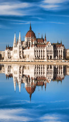 Parliament with Danube river in Budapest, Hungary