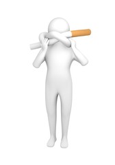 Man with knotted cigarette
