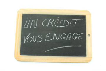 Obraz premium ardoise un crédit vous engage