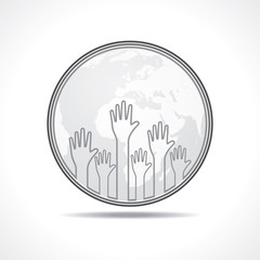 Obraz premium Hand background with earth stock vector