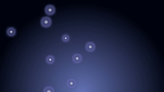 Slowly moving human cells on the dark blue background