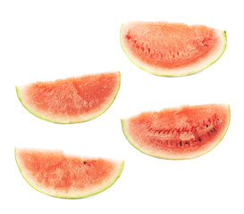Slice of a watermelon fruit isolated
