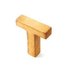 Capital block wooden letter isolated