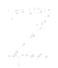 Letter made with the paint drops