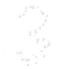 Digit made with multiple paint spills