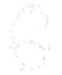 Digit made with multiple paint spills