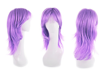 Hair wig over the mannequin head