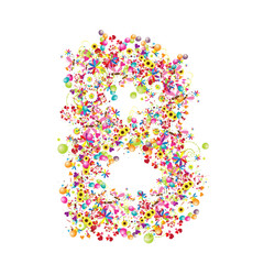 Floral letter B for your design.