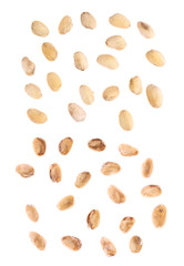Multiple pistachio shells isolated