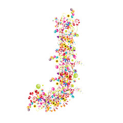 Floral letter J for your design.