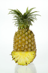 pineapple with lush green leaves