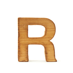Capital block wooden letter isolated