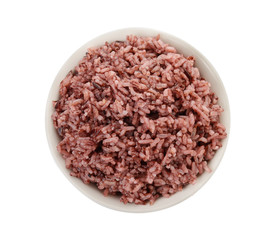 cooked riceberry isolate one white