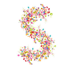 Floral letter S for your design.