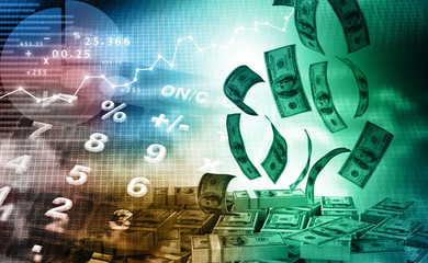 calculator with business charts and graphs