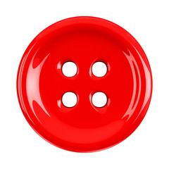 Red cloth button, 3d