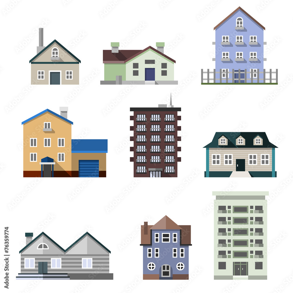 Sticker residential house buildings