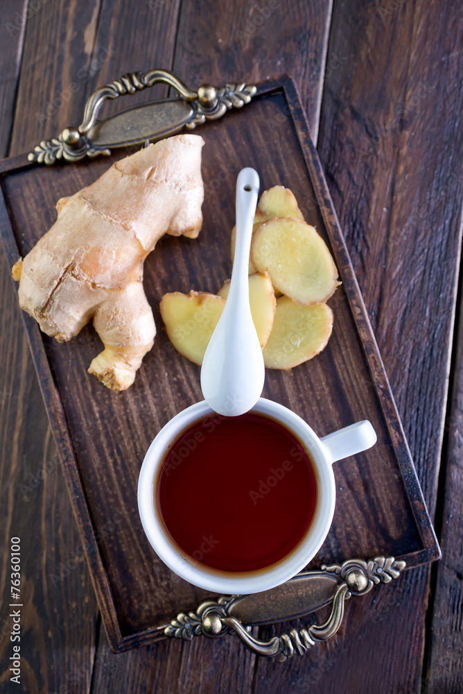 Wall mural tea with ginger