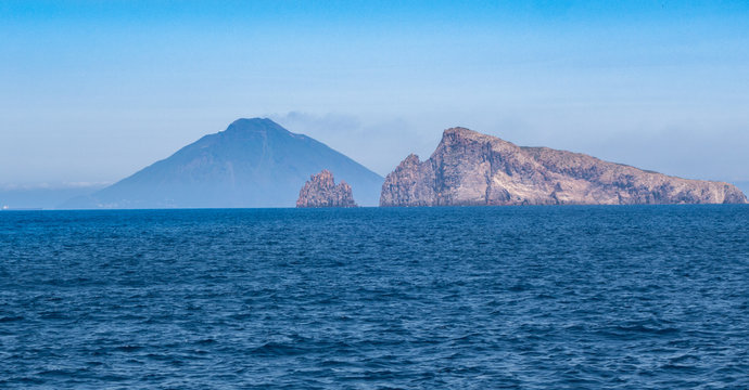 Stromboli volcano at eolian island