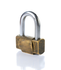 Fototapeta premium Old lock isolate on white