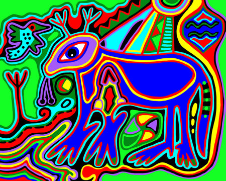 unusual Ukrainian traditional tribal art in karakoko style