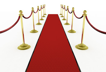 3d: Red Carpet with Stanchions for Movie Premiere