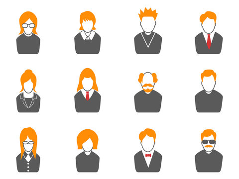simple avatar icons,orange series