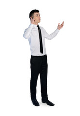 Business man call phone