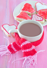 cookies and cocoa in cup