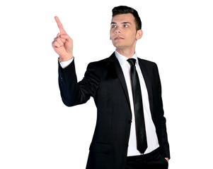 Business man pressing