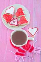 cookies and cocoa in cup