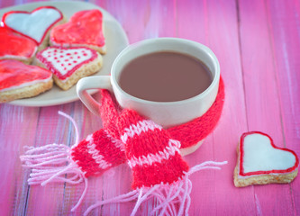 cookies and cocoa in cup