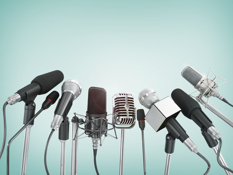 Media Interview. Microphone. Stock Photo, Picture and Royalty Free Image.  Image 43691653.