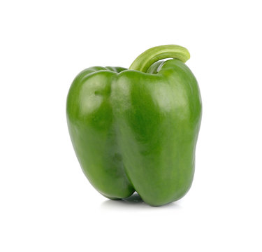 Green Bell Pepper Isolated On White Background