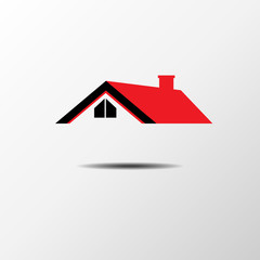 House Real Estate red roof logo design