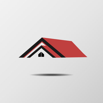 House Real Estate red roof logo design