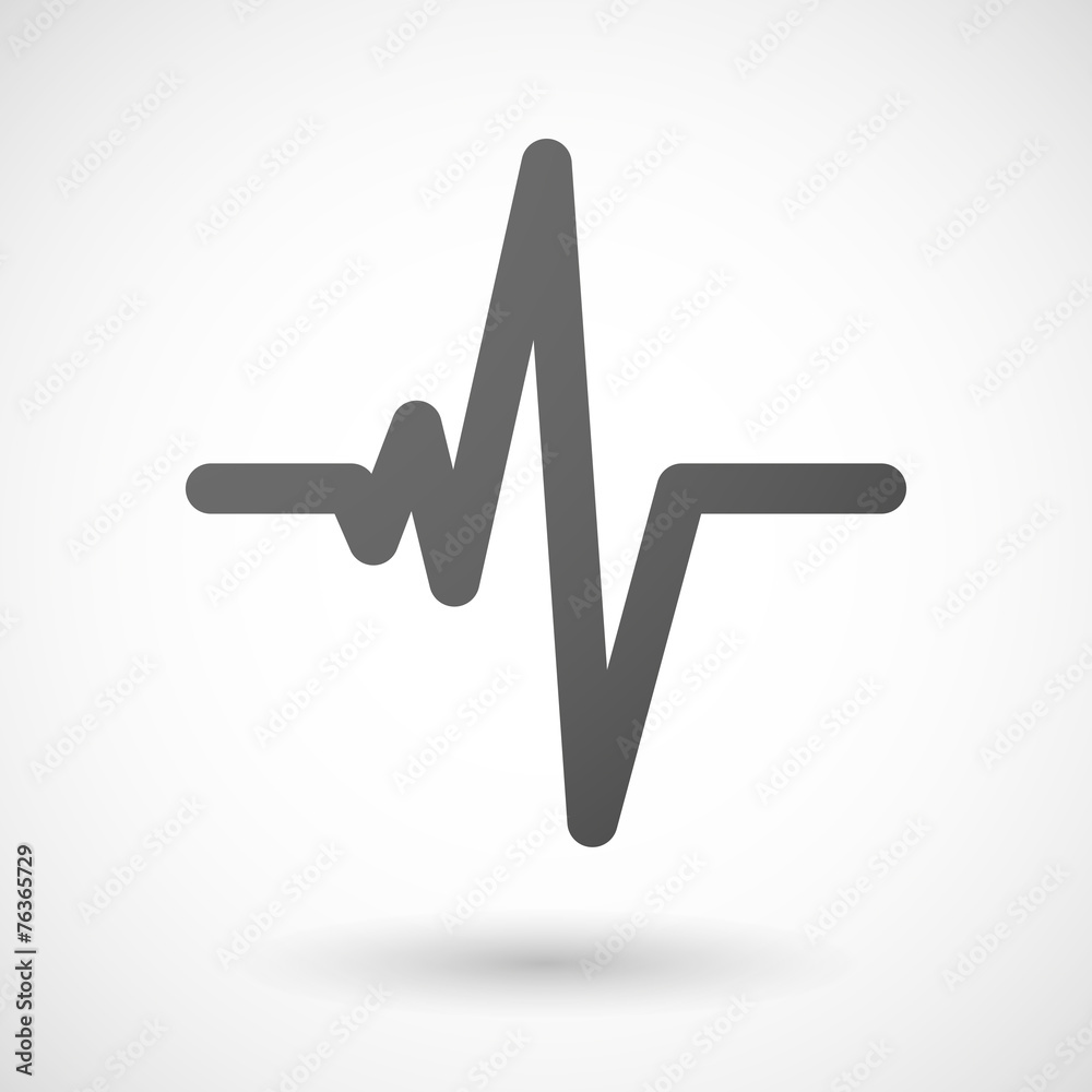 Wall mural heart beat icon on white background