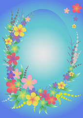 Vector Flower bouquet greeting card background