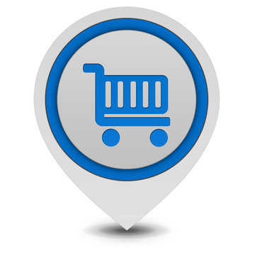 shopping cart pointer icon on white background