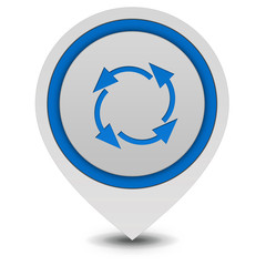 recycle pointer icon on white background