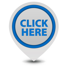 Click here pointer icon on white background