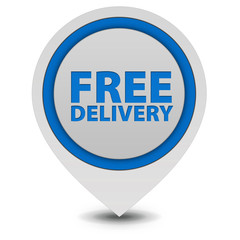 Free delivery pointer icon on white background