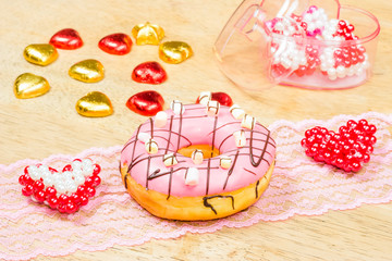 donut with heart for decoration
