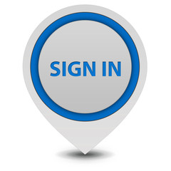 sign in pointer icon on white background