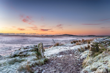 Beautiful Winter Sunrise over Bodmin Moor